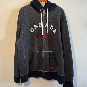 HUDSON BAY CO. HOODED ZIPPERED SWEATSHIRT MEN’S XL IN GUC